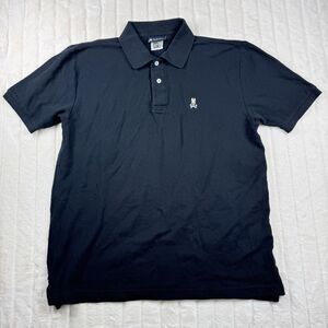 Psycho Bunny Polo Shirt Men's Size 6 Black Embroidered Logo Pima Cotton Comfort